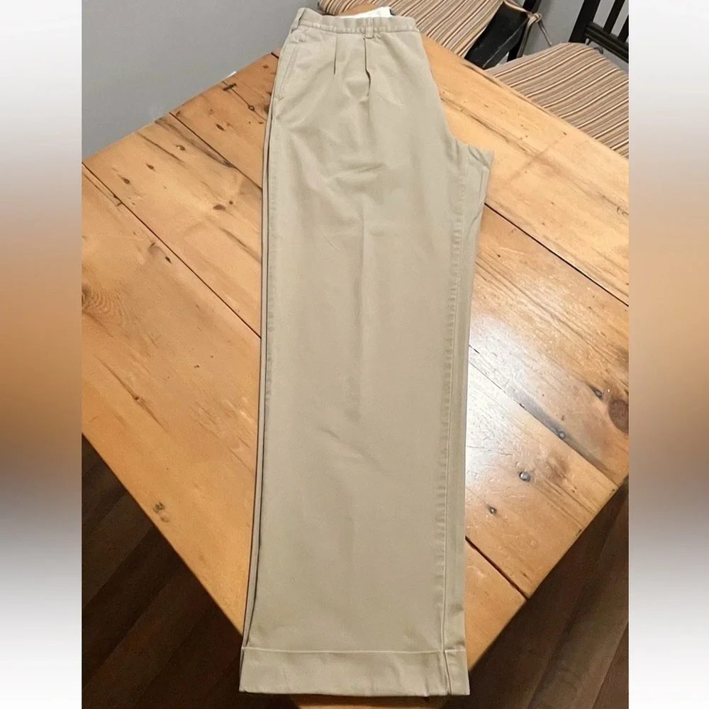 POLO Ralph Lauren Khaki Pants 36x32 (actual 36x30.5) ~ Pleated Straight Leg